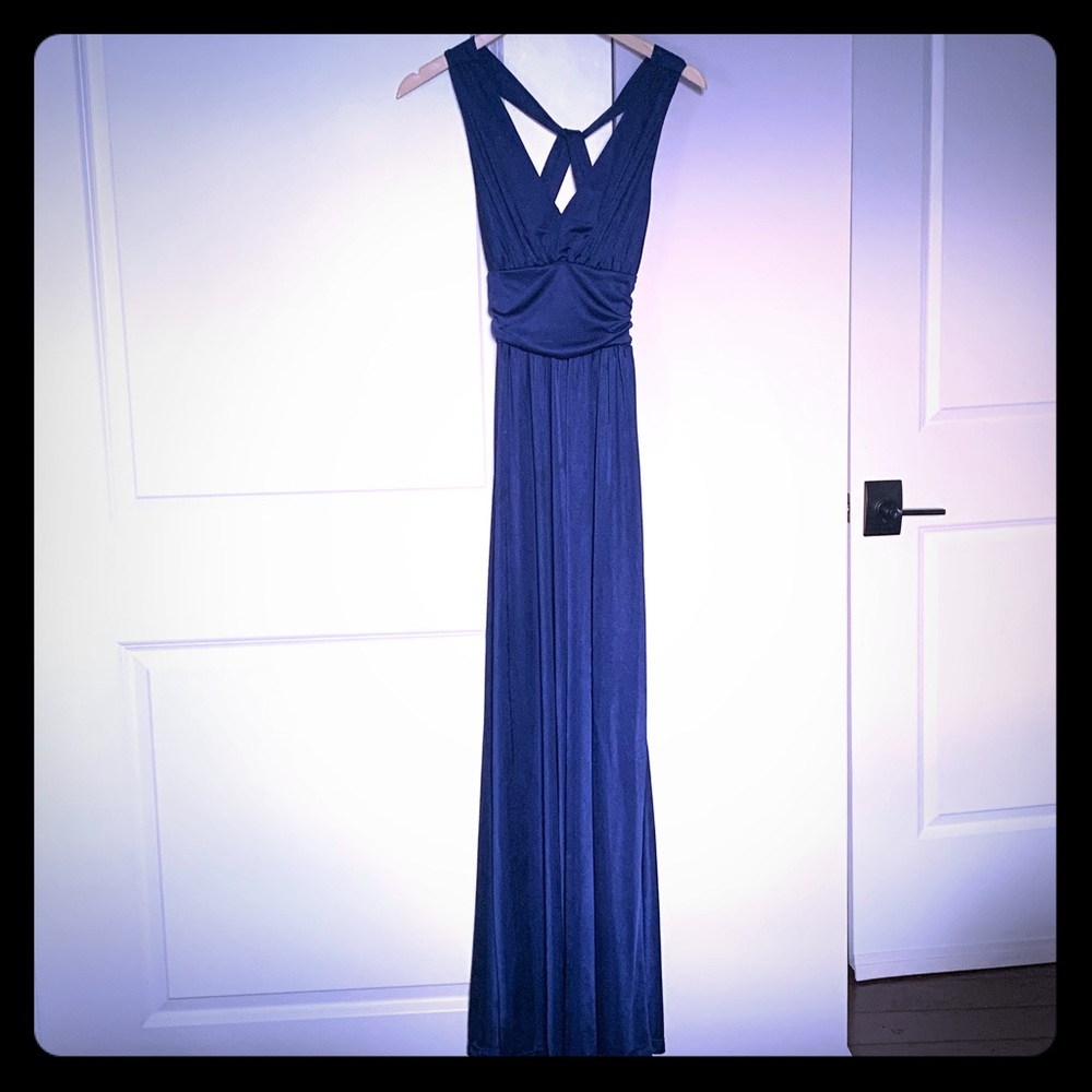 Deep Blue Floor-length Express Dress, Size Small